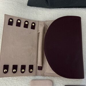 Poppy Barley Trifold Jewelry Case -  Burgundy colour